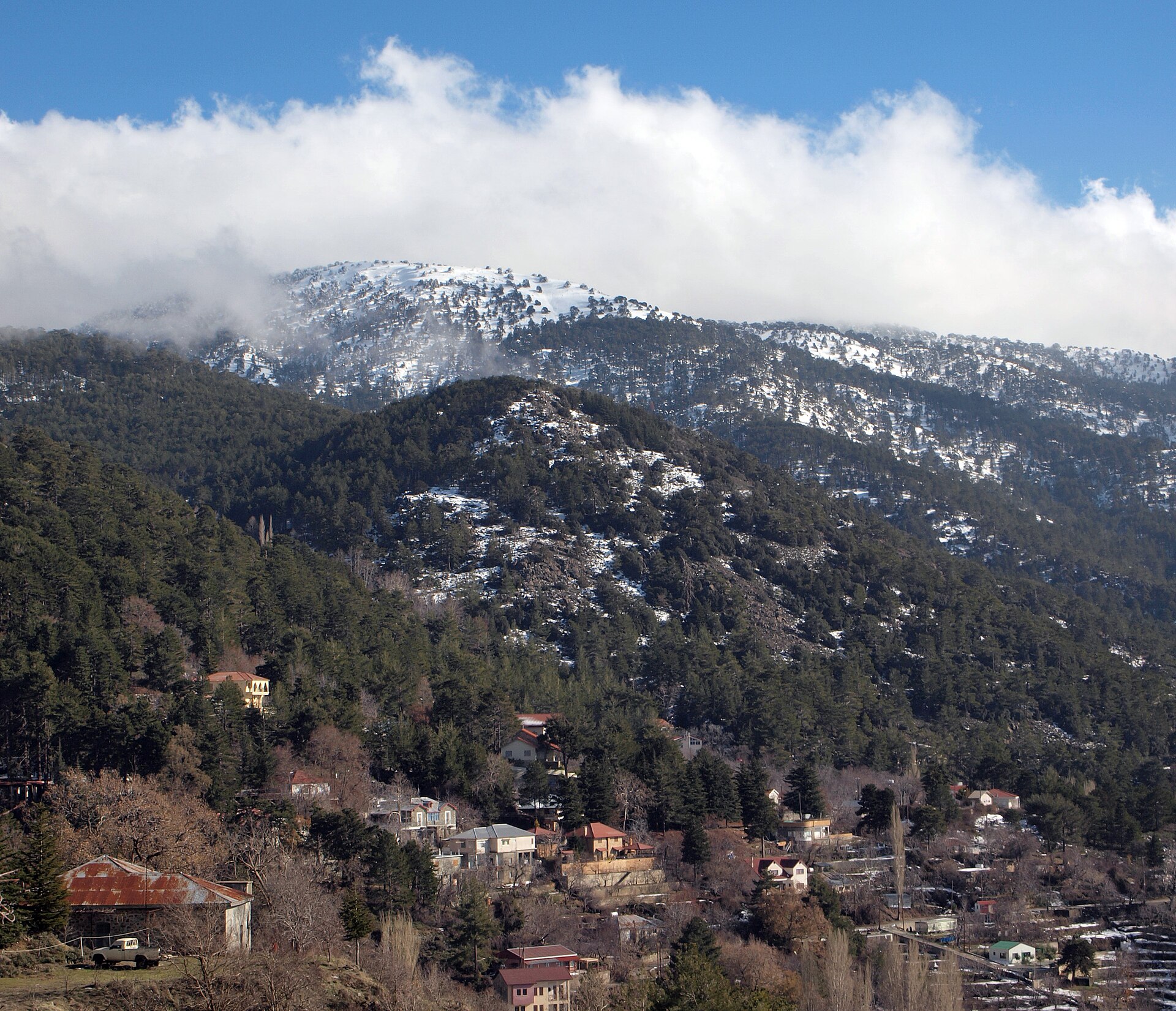The mountain problem: coverage in the Troodos